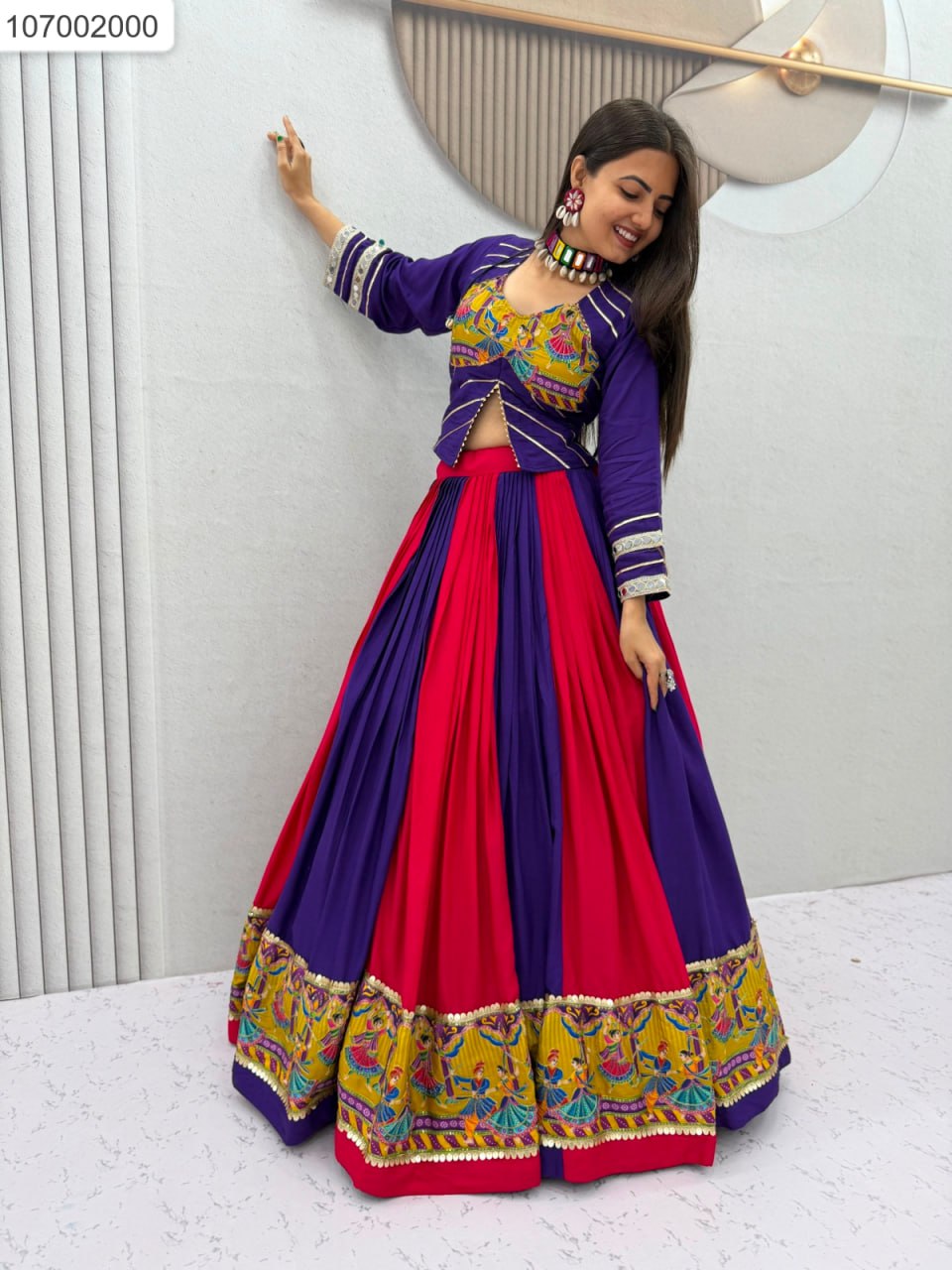 Embroidered Jacket with Flared Panel Lehenga Set | Ethnic Wear